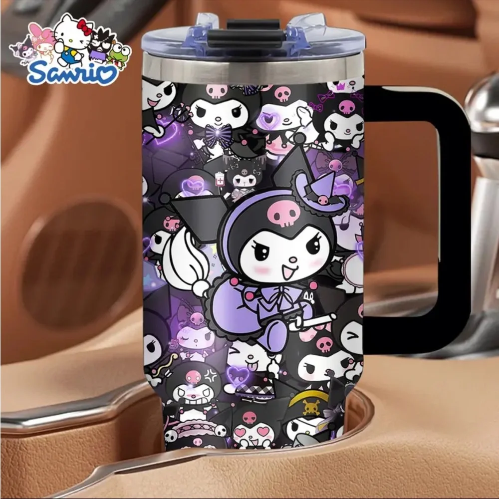 🆕 Kuromi - Black and Purple Tumbler - Sanrio - Stainless Steel - 40oz - NIB - Picture 6 of 14